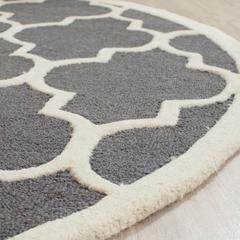 CAMBRIDGE, DARK GREY / IVORY, 10' X 10' Round, Area Rug