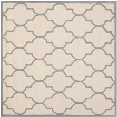 CAMBRIDGE, IVORY / SILVER, 6' X 6' Square, Area Rug, CAM134Y-6SQ