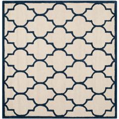 CAMBRIDGE, IVORY / NAVY, 6' X 6' Square, Area Rug, CAM134Z-6SQ
