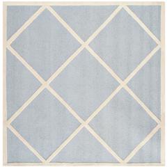 CAMBRIDGE, LIGHT BLUE / IVORY, 4' X 4' Square, Area Rug, CAM136A-4SQ
