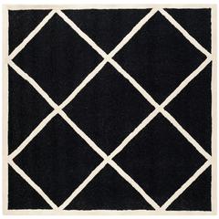 CAMBRIDGE, BLACK / IVORY, 6' X 6' Square, Area Rug, CAM136E-6SQ