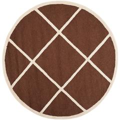 CAMBRIDGE, DARK BROWN / IVORY, 6' X 6' Round, Area Rug, CAM136H-6R