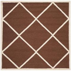 CAMBRIDGE, DARK BROWN / IVORY, 6' X 6' Square, Area Rug, CAM136H-6SQ