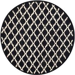 CAMBRIDGE, BLACK / IVORY, 6' X 6' Round, Area Rug, CAM137E-6R
