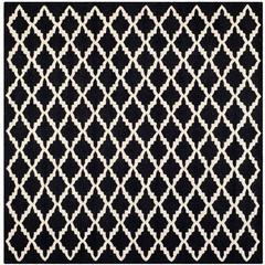 CAMBRIDGE, BLACK / IVORY, 6' X 6' Square, Area Rug, CAM137E-6SQ