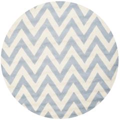 CAMBRIDGE, LIGHT BLUE / IVORY, 6' X 6' Round, Area Rug, CAM139A-6R