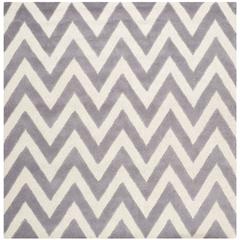 CAMBRIDGE, SILVER / IVORY, 6' X 6' Square, Area Rug, CAM139D-6SQ
