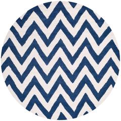 CAMBRIDGE, NAVY / IVORY, 6' X 6' Round, Area Rug, CAM139G-6R