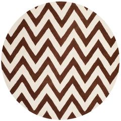 CAMBRIDGE, DARK BROWN / IVORY, 6' X 6' Round, Area Rug, CAM139H-6R