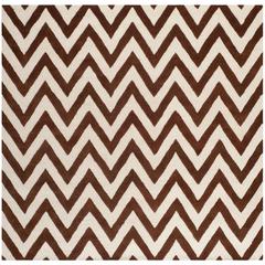 CAMBRIDGE, DARK BROWN / IVORY, 8' X 8' Square, Area Rug, CAM139H-8SQ
