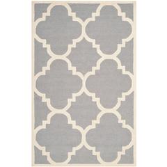 CAMBRIDGE, SILVER / IVORY, 5' X 8', Area Rug, CAM140D-5