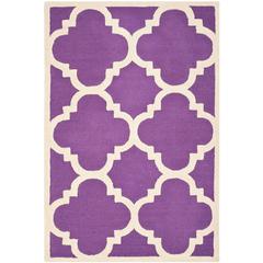 CAMBRIDGE, PURPLE / IVORY, 3' X 5', Area Rug, CAM140K-3