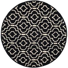 CAMBRIDGE, BLACK / IVORY, 6' X 6' Round, Area Rug, CAM141E-6R