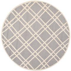 CAMBRIDGE, SILVER / IVORY, 6' X 6' Round, Area Rug, CAM142D-6R