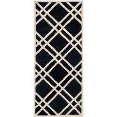 CAMBRIDGE, BLACK / IVORY, 2'-6" X 6', Area Rug, CAM142E-26