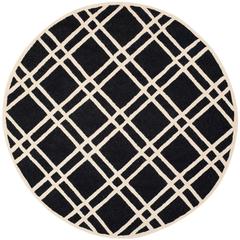 CAMBRIDGE, BLACK / IVORY, 6' X 6' Round, Area Rug, CAM142E-6R