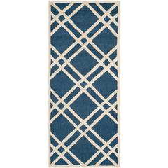 CAMBRIDGE, NAVY BLUE / IVORY, 2'-6" X 6', Area Rug, CAM142G-26