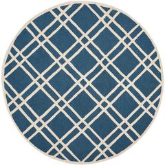 CAMBRIDGE, NAVY BLUE / IVORY, 6' X 6' Round, Area Rug, CAM142G-6R