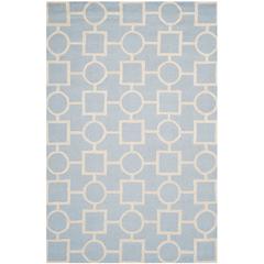 CAMBRIDGE, LIGHT BLUE / IVORY, 6' X 9', Area Rug, CAM143A-6
