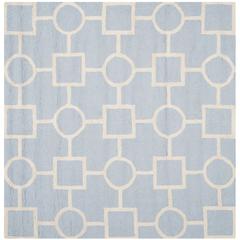 CAMBRIDGE, LIGHT BLUE / IVORY, 6' X 6' Square, Area Rug, CAM143A-6SQ