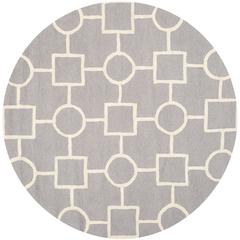 CAMBRIDGE, SILVER / IVORY, 6' X 6' Round, Area Rug, CAM143D-6R