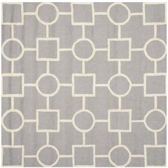 CAMBRIDGE, SILVER / IVORY, 8' X 8' Square, Area Rug, CAM143D-8SQ