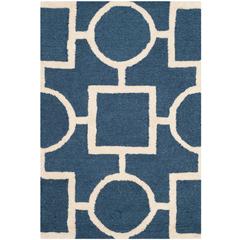 CAMBRIDGE, NAVY BLUE / IVORY, 2' X 3', Area Rug, CAM143G-2