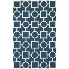 CAMBRIDGE, NAVY BLUE / IVORY, 5' X 8', Area Rug, CAM143G-5