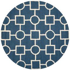 CAMBRIDGE, NAVY BLUE / IVORY, 6' X 6' Round, Area Rug, CAM143G-6R