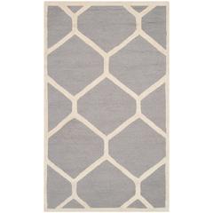 CAMBRIDGE, SILVER / IVORY, 3' X 5', Area Rug, CAM144D-3