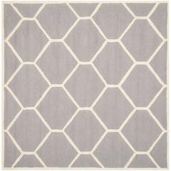 CAMBRIDGE, SILVER / IVORY, 6' X 6' Square, Area Rug, CAM144D-6SQ