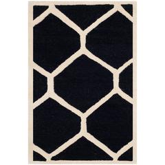 CAMBRIDGE, BLACK / IVORY, 2'-6" X 4', Area Rug, CAM144E-24