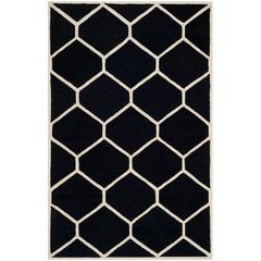 CAMBRIDGE, BLACK / IVORY, 5' X 8', Area Rug, CAM144E-5
