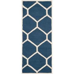 CAMBRIDGE, NAVY BLUE / IVORY, 2'-6" X 6', Area Rug, CAM144G-26