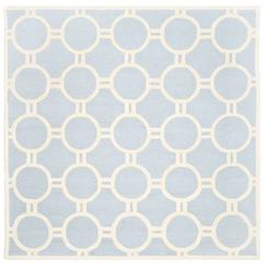 CAMBRIDGE, LIGHT BLUE / IVORY, 8' X 8' Square, Area Rug, CAM145A-8SQ