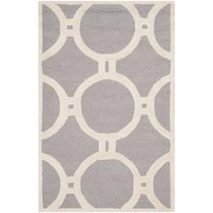CAMBRIDGE, SILVER / IVORY, 2' X 3', Area Rug, CAM145D-2