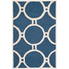 CAMBRIDGE, NAVY BLUE / IVORY, 2' X 3', Area Rug, CAM145G-2