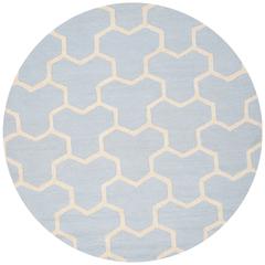 CAMBRIDGE, LIGHT BLUE / IVORY, 6' X 6' Round, Area Rug, CAM146A-6R