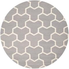 CAMBRIDGE, SILVER / IVORY, 6' X 6' Round, Area Rug, CAM146D-6R