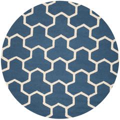 CAMBRIDGE, NAVY BLUE / IVORY, 6' X 6' Round, Area Rug, CAM146G-6R