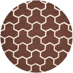 CAMBRIDGE, DARK BROWN / IVORY, 6' X 6' Round, Area Rug, CAM146H-6R