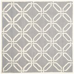 CAMBRIDGE, DARK GREY / IVORY, 6' X 6' Square, Area Rug, CAM311D-6SQ