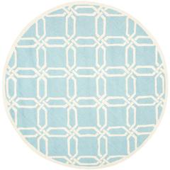 CAMBRIDGE, LIGHT BLUE / IVORY, 6' X 6' Round, Area Rug, CAM311E-6R