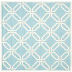CAMBRIDGE, LIGHT BLUE / IVORY, 6' X 6' Square, Area Rug, CAM311E-6SQ