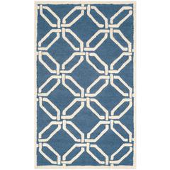 CAMBRIDGE, NAVY / IVORY, 3' X 5', Area Rug, CAM311M-3