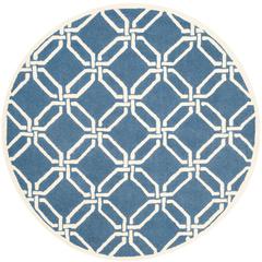 CAMBRIDGE, NAVY / IVORY, 6' X 6' Round, Area Rug, CAM311M-6R