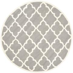 CAMBRIDGE, DARK GREY / IVORY, 6' X 6' Round, Area Rug, CAM312D-6R