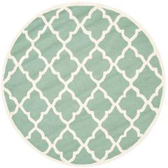 CAMBRIDGE, TEAL / IVORY, 6' X 6' Round, Area Rug, CAM312T-6R
