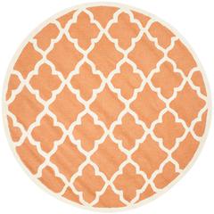 CAMBRIDGE, CORAL / IVORY, 6' X 6' Round, Area Rug, CAM312W-6R