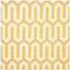 CAMBRIDGE, GOLD / GREY, 6' X 6' Square, Area Rug